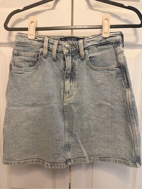 Guess Light Blue Acid Wash Denim Skirt
